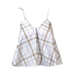 Women’s linen plaid tie straps